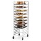 20 Tier Heavy Duty Aluminum Pan Rack Frame with Swivel 4 Wheels and Open Shelves